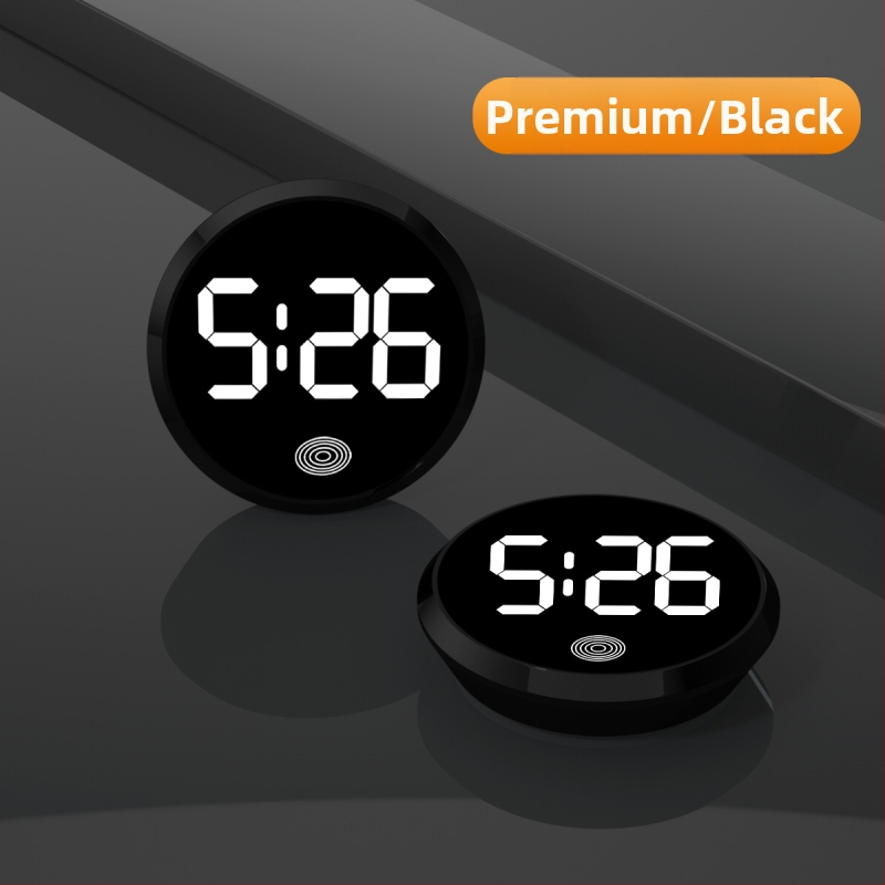Ρολόι αυτοκινήτου LED: στρογγυλό κράμα περίβλημα, αριθμητική οθόνη, ηλεκτρονικός μηχανισμός, διακοσμητική απεικόνιση χρόνου