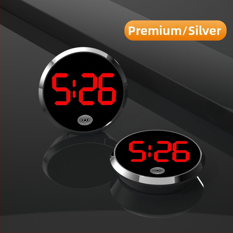 Ρολόι αυτοκινήτου LED: στρογγυλό κράμα περίβλημα, αριθμητική οθόνη, ηλεκτρονικός μηχανισμός, διακοσμητική απεικόνιση χρόνου