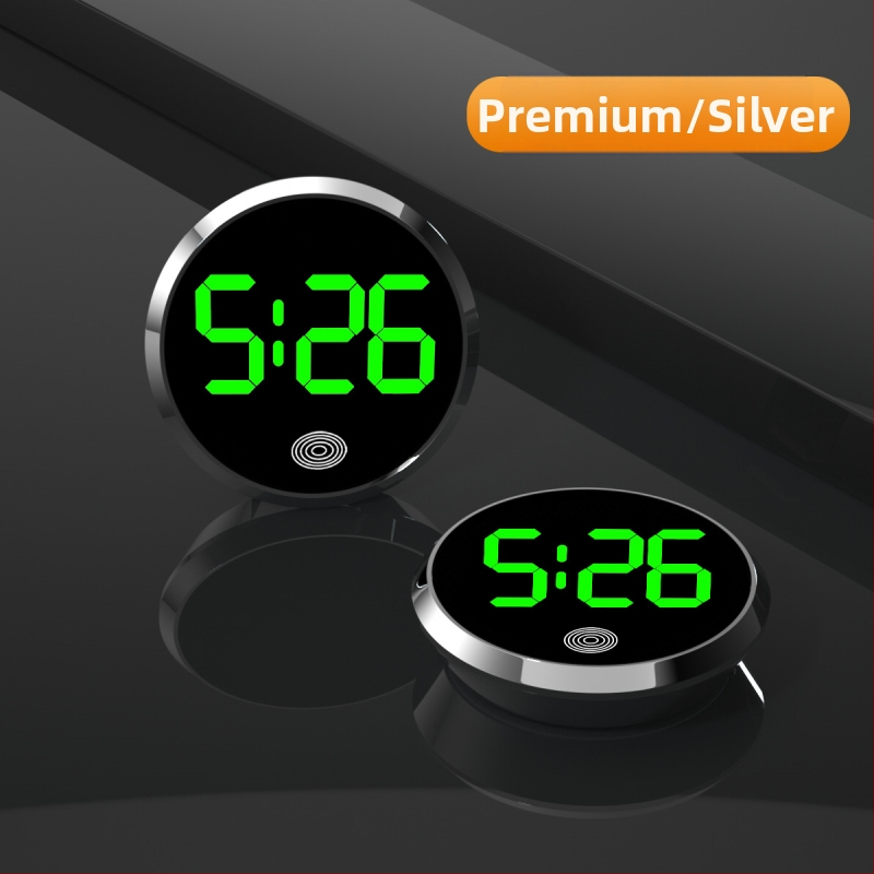 Ρολόι αυτοκινήτου LED: στρογγυλό κράμα περίβλημα, αριθμητική οθόνη, ηλεκτρονικός μηχανισμός, διακοσμητική απεικόνιση χρόνου