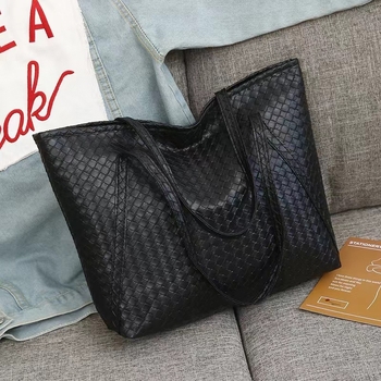 Γυναικεία PU Tote τσάντα με φερμουάρ, οριζόντιο τετράγωνο σχήμα, πολυεστερική επένδυση