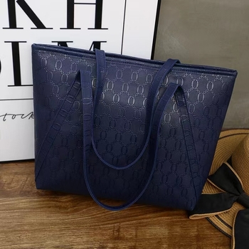 Γυναικεία PU Tote τσάντα με φερμουάρ, οριζόντιο τετράγωνο σχήμα, πολυεστερική επένδυση