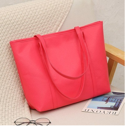 Γυναικεία PU Tote τσάντα με φερμουάρ, οριζόντιο τετράγωνο σχήμα, πολυεστερική επένδυση