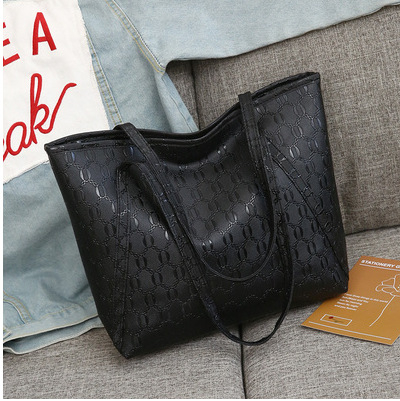 Γυναικεία PU Tote τσάντα με φερμουάρ, οριζόντιο τετράγωνο σχήμα, πολυεστερική επένδυση