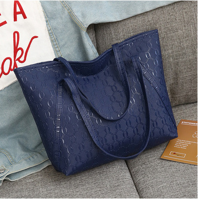 Γυναικεία PU Tote τσάντα με φερμουάρ, οριζόντιο τετράγωνο σχήμα, πολυεστερική επένδυση