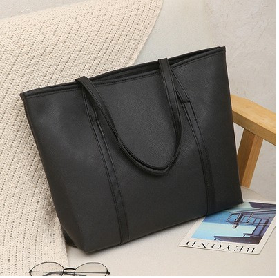 Γυναικεία PU Tote τσάντα με φερμουάρ, οριζόντιο τετράγωνο σχήμα, πολυεστερική επένδυση