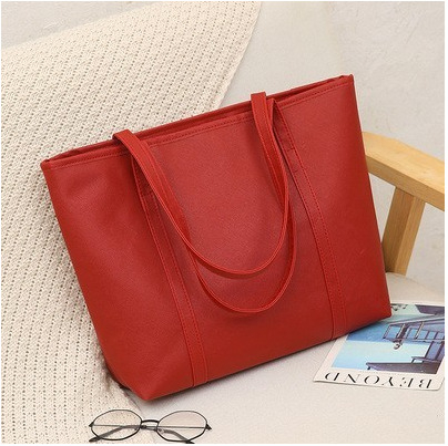 Γυναικεία PU Tote τσάντα με φερμουάρ, οριζόντιο τετράγωνο σχήμα, πολυεστερική επένδυση