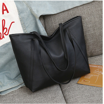 Γυναικεία PU Tote τσάντα με φερμουάρ, οριζόντιο τετράγωνο σχήμα, πολυεστερική επένδυση