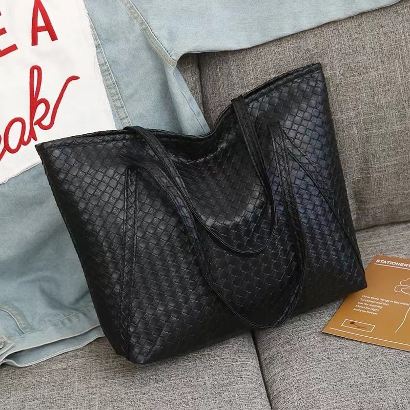 Γυναικεία PU Tote τσάντα με φερμουάρ, οριζόντιο τετράγωνο σχήμα, πολυεστερική επένδυση