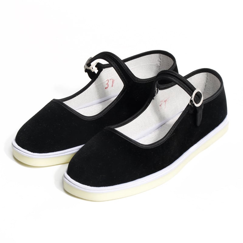 Kézzel készített tánccipő lányoknak, velúr felsőrész, talp marhaín, egyszínű dizájn, nemzeti stílus, 7–16 éveseknek