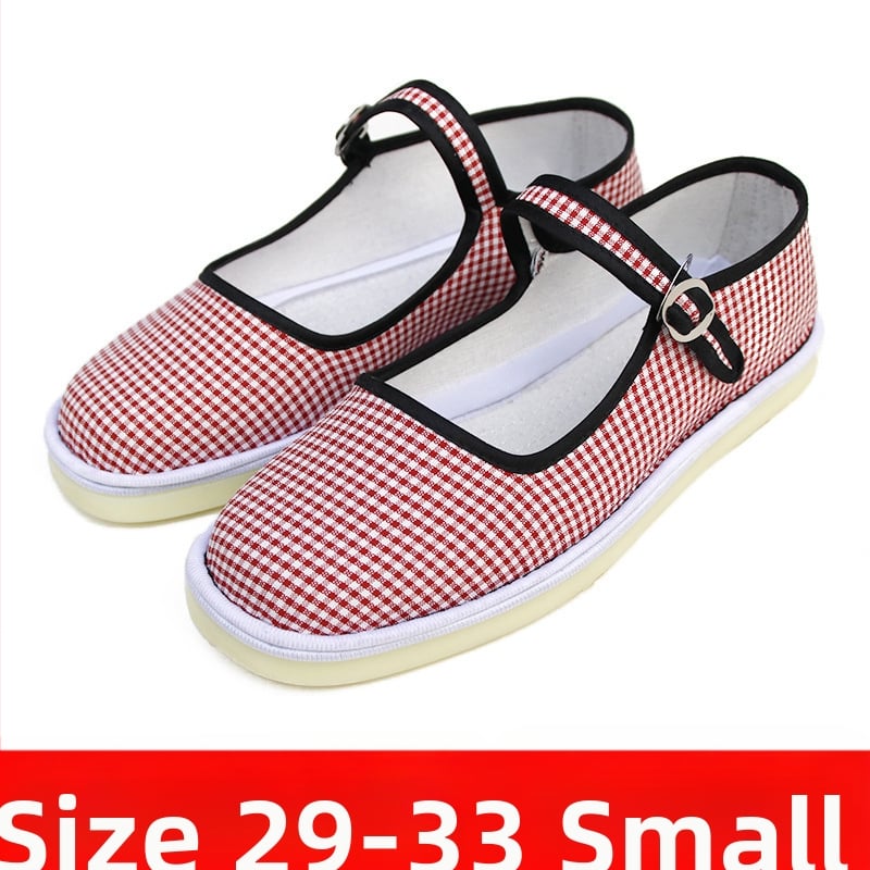 Kézzel készített tánccipő lányoknak, velúr felsőrész, talp marhaín, egyszínű dizájn, nemzeti stílus, 7–16 éveseknek