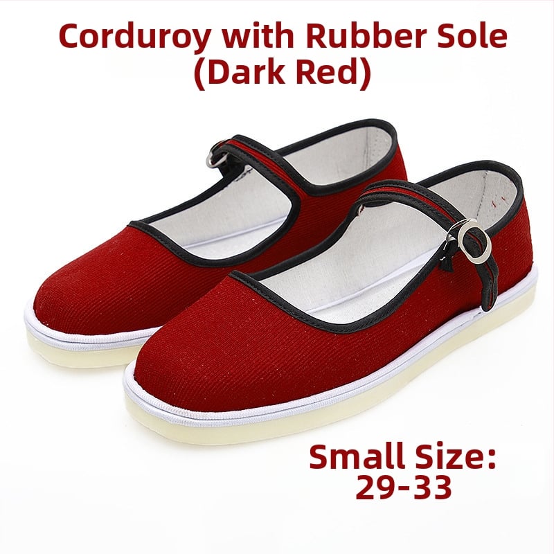 Kézzel készített tánccipő lányoknak, velúr felsőrész, talp marhaín, egyszínű dizájn, nemzeti stílus, 7–16 éveseknek