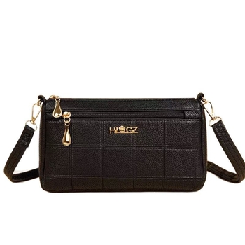 Τσάντα crossbody μίνι από PU δέρμα, οριζόντιου τετράγωνου σχήματος, φερμουάρ ανοίγματος, εσωτερική θήκη για κινητό και λαμιναρισμένη θήκη με φερμουάρ, μία ιμάντας, βαμβατένια επένδυση, αστικός μινιμαλισμός