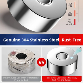 Dekoratívny kryt otvoru sprchy z nehrdzavejúcej ocele pre skrytý miešací ventil – Shi Lang, moderný minimalistický štýl