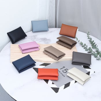 Νομισματοθήκη από γνήσιο δέρμα με τύπωμα παλάμης, 2 πτυχές, επεκτάσιμη, αστικός μινιμαλιστικός σχεδιασμός