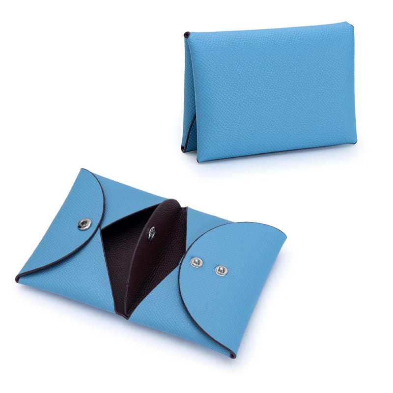 Νομισματοθήκη από γνήσιο δέρμα με τύπωμα παλάμης, 2 πτυχές, επεκτάσιμη, αστικός μινιμαλιστικός σχεδιασμός