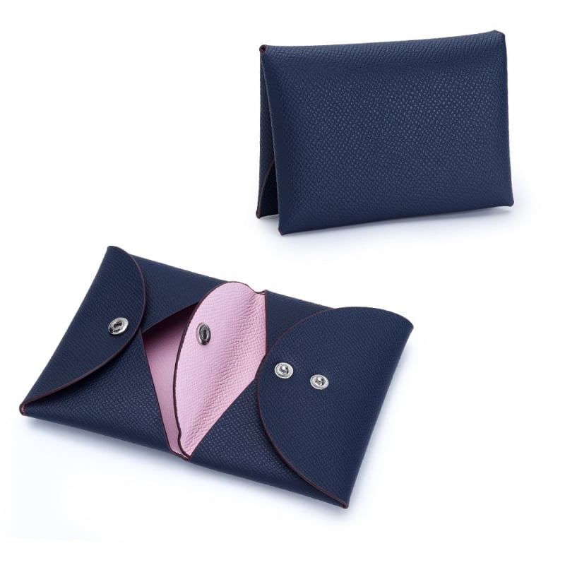 Νομισματοθήκη από γνήσιο δέρμα με τύπωμα παλάμης, 2 πτυχές, επεκτάσιμη, αστικός μινιμαλιστικός σχεδιασμός