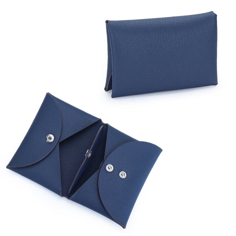 Νομισματοθήκη από γνήσιο δέρμα με τύπωμα παλάμης, 2 πτυχές, επεκτάσιμη, αστικός μινιμαλιστικός σχεδιασμός