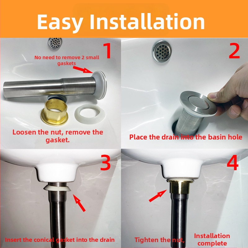 Odtok z nehrdzavejúcej ocele pre umývadlo s výklopnou doskou, model yyxsq001, značka Bath sun, spracovanie na objednávku k dispozícii, moderný minimalistický štýl