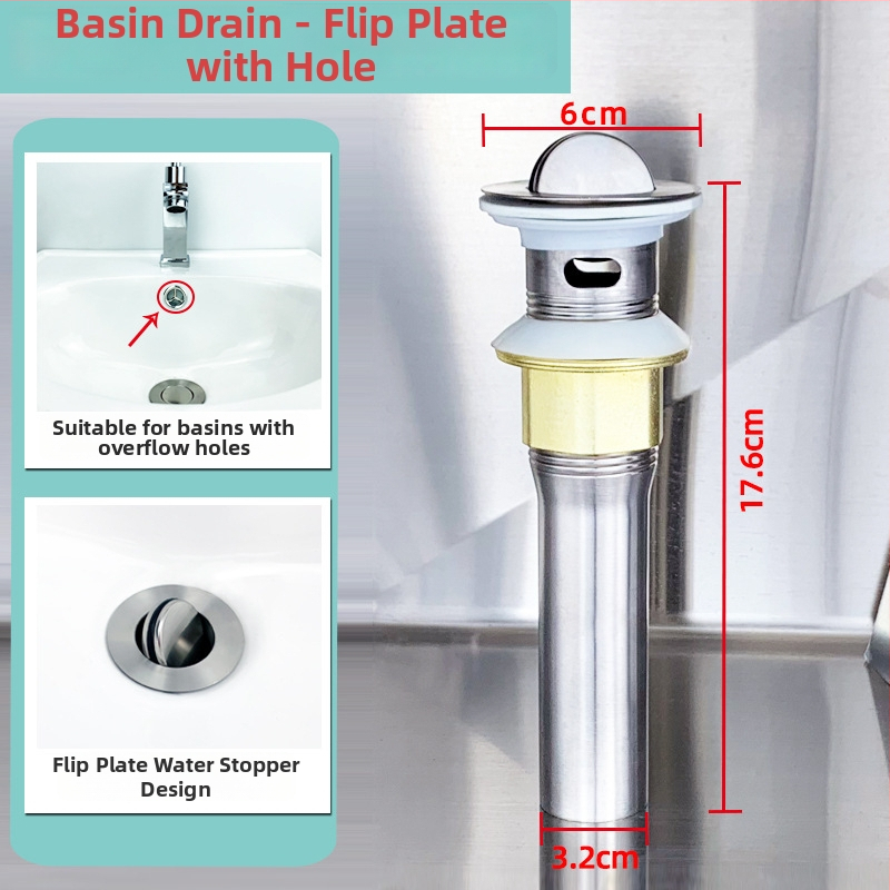 Odtok z nehrdzavejúcej ocele pre umývadlo s výklopnou doskou, model yyxsq001, značka Bath sun, spracovanie na objednávku k dispozícii, moderný minimalistický štýl