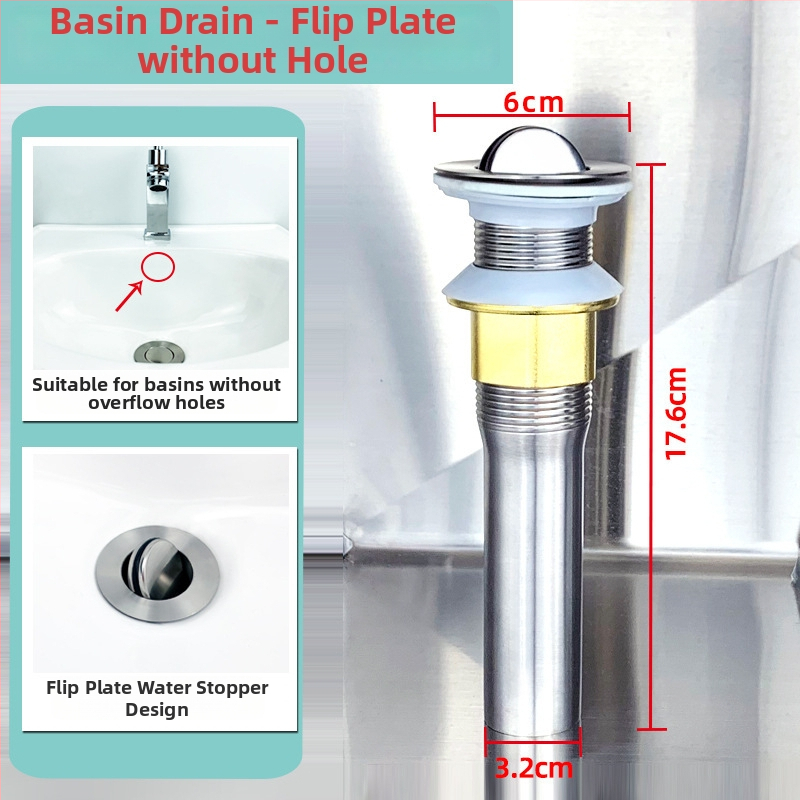 Odtok z nehrdzavejúcej ocele pre umývadlo s výklopnou doskou, model yyxsq001, značka Bath sun, spracovanie na objednávku k dispozícii, moderný minimalistický štýl