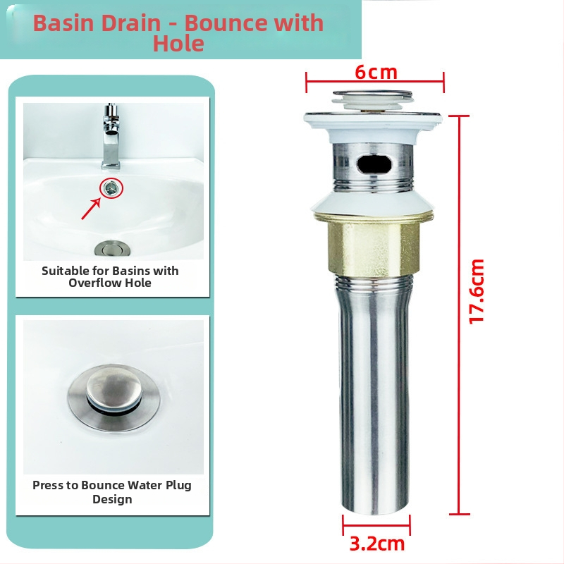 Odtok z nehrdzavejúcej ocele pre umývadlo s výklopnou doskou, model yyxsq001, značka Bath sun, spracovanie na objednávku k dispozícii, moderný minimalistický štýl