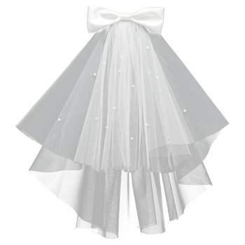 Νυφική διακόσμηση κεφαλής με διπλό στρώμα υφάσματος, μινιμαλιστικό γυναικείο στυλ, σχεδίαση φιόγκου