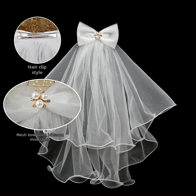 Νυφική διακόσμηση κεφαλής με διπλό στρώμα υφάσματος, μινιμαλιστικό γυναικείο στυλ, σχεδίαση φιόγκου