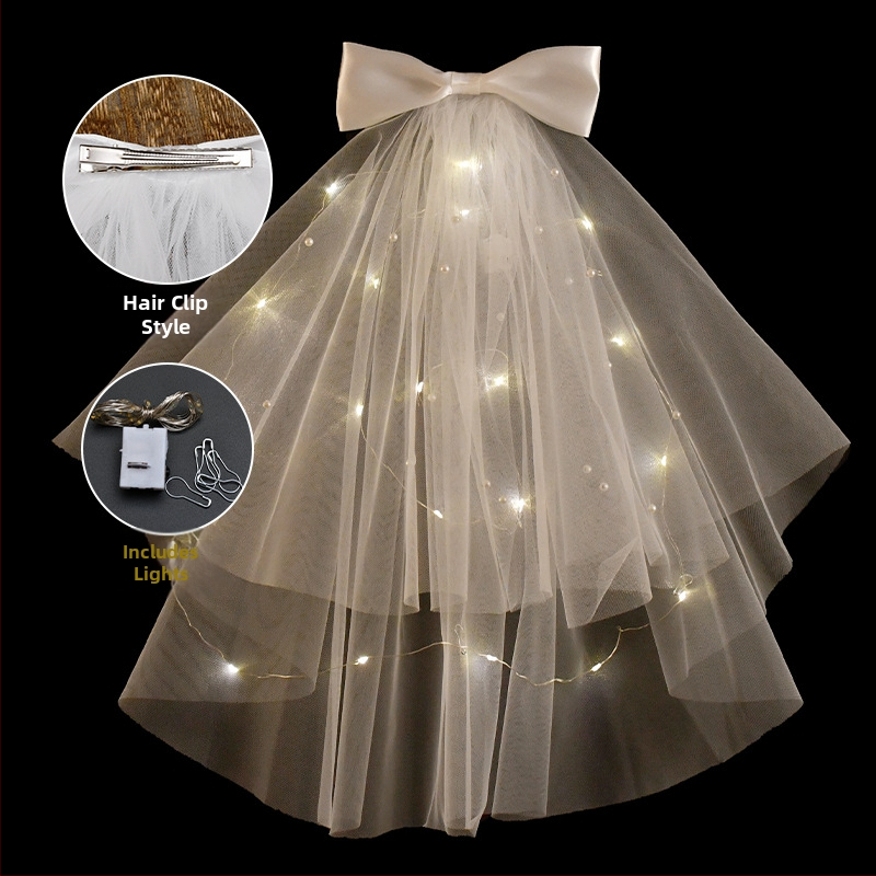 Νυφική διακόσμηση κεφαλής με διπλό στρώμα υφάσματος, μινιμαλιστικό γυναικείο στυλ, σχεδίαση φιόγκου