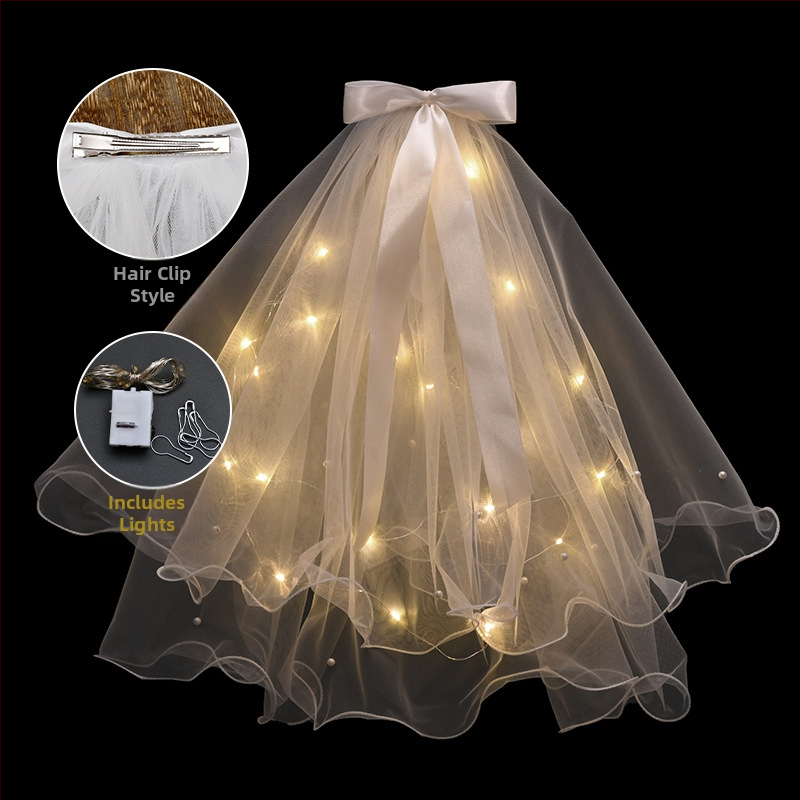 Νυφική διακόσμηση κεφαλής με διπλό στρώμα υφάσματος, μινιμαλιστικό γυναικείο στυλ, σχεδίαση φιόγκου