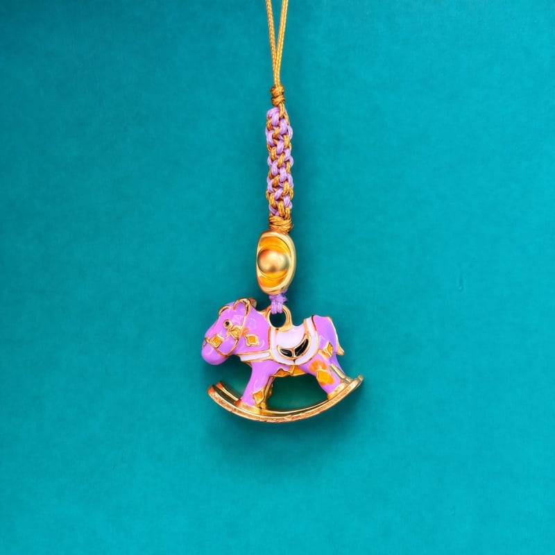 Αλυσίδα τηλεφώνου από μέταλλο με ηλεκτροπλατινισμένο φινίρισμα, μοτίβο αλογάκι κουνιστό, κινέζικο στυλ, άνοιξη 2025 κυκλοφορία