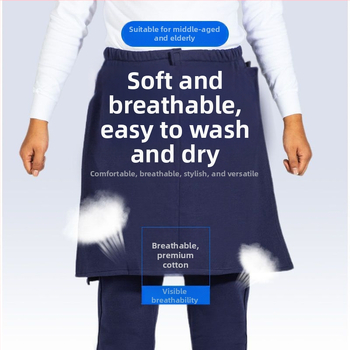 Παντελόνια περίθαλψης για κατάκοιτους με ανοιχτό καβάλο, υψηλή μέση, βαμβακερό ύφασμα, λεπτή ύφανση, μικροελαστικό