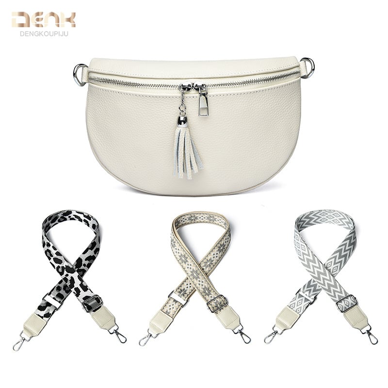 Dámska taška z pravej kože, Saddle štýl, tvar mušle, zapínanie na zips, vnútorné vrecká: zipové vrecko, vrecko na telefón, vrecko na identifikačný preukaz