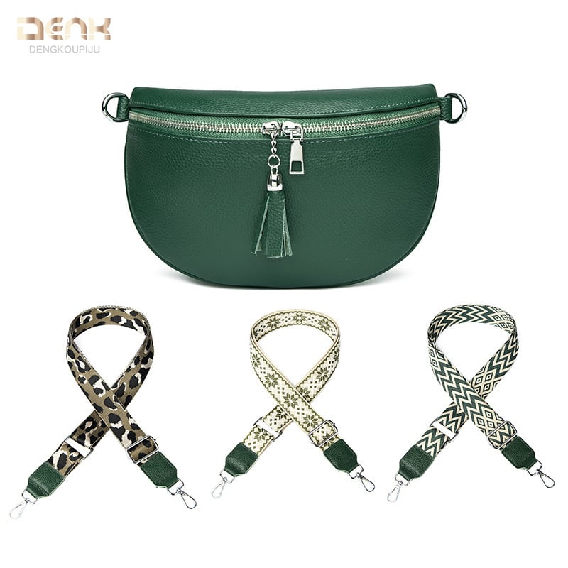 Dámska taška z pravej kože, Saddle štýl, tvar mušle, zapínanie na zips, vnútorné vrecká: zipové vrecko, vrecko na telefón, vrecko na identifikačný preukaz