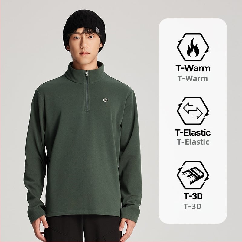 Флийс жакет за унисекс — без качулка, тъкан от смесени химически влакна, подплата полиестер