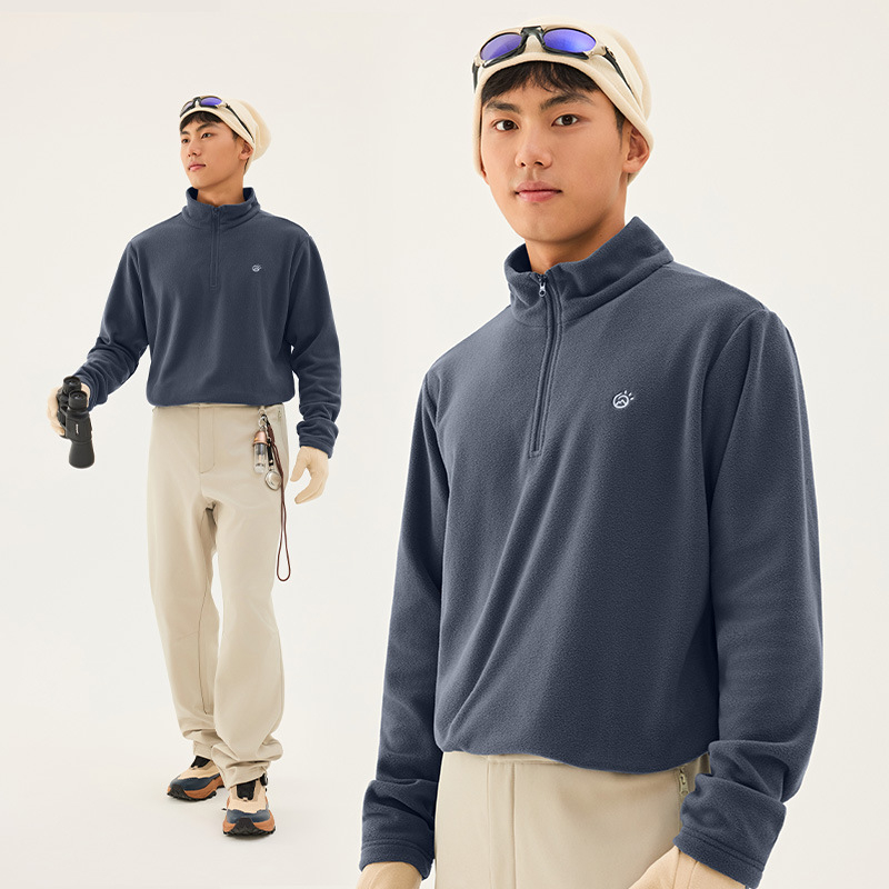 Флийс жакет за унисекс — без качулка, тъкан от смесени химически влакна, подплата полиестер