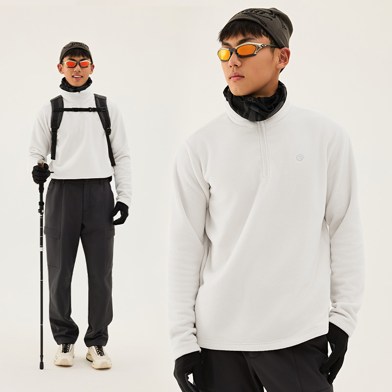 Флийс жакет за унисекс — без качулка, тъкан от смесени химически влакна, подплата полиестер