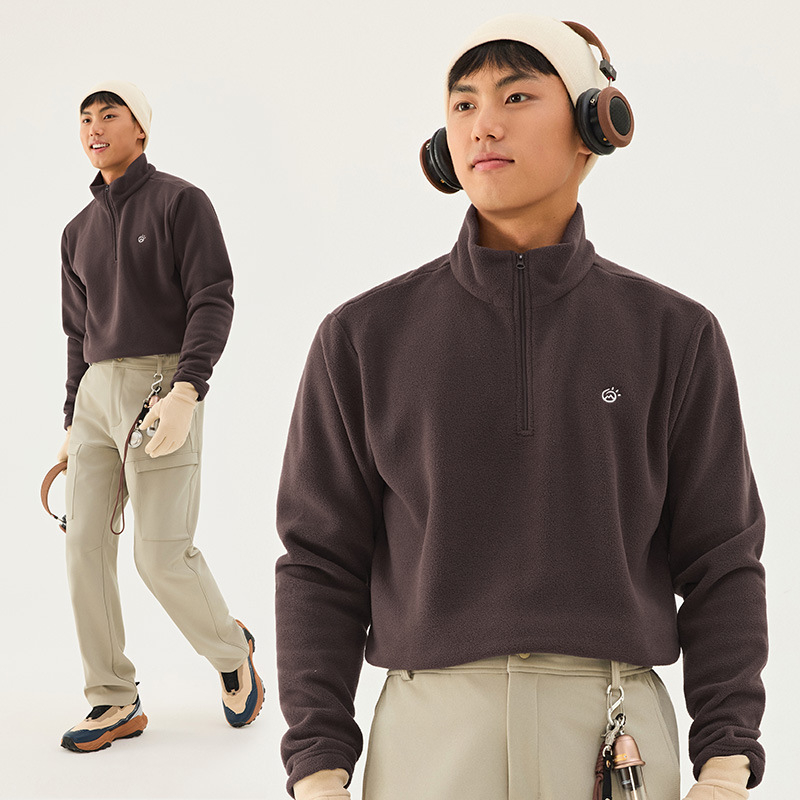 Флийс жакет за унисекс — без качулка, тъкан от смесени химически влакна, подплата полиестер