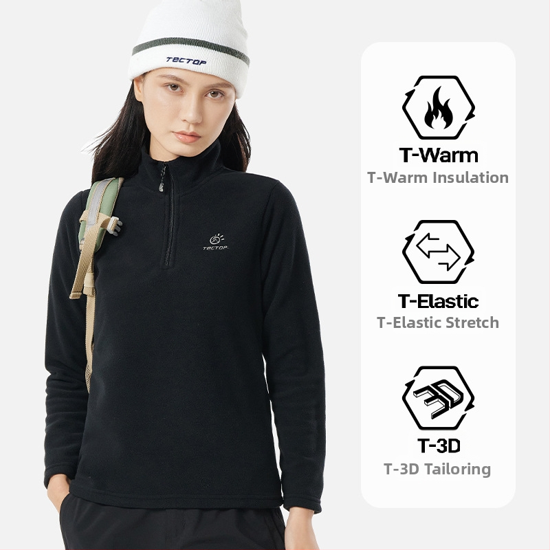 Флийс жакет за унисекс — без качулка, тъкан от смесени химически влакна, подплата полиестер