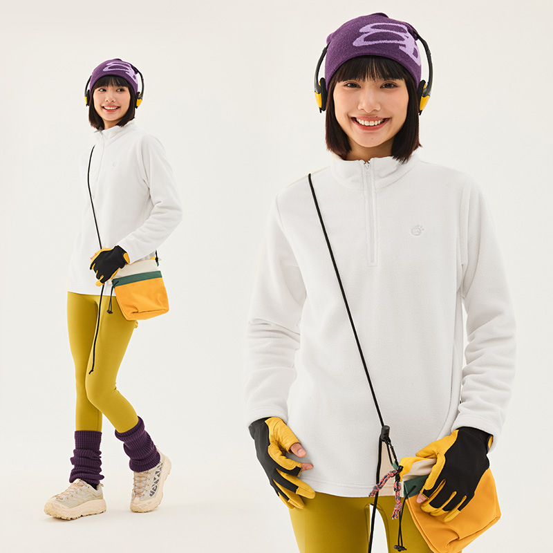 Флийс жакет за унисекс — без качулка, тъкан от смесени химически влакна, подплата полиестер