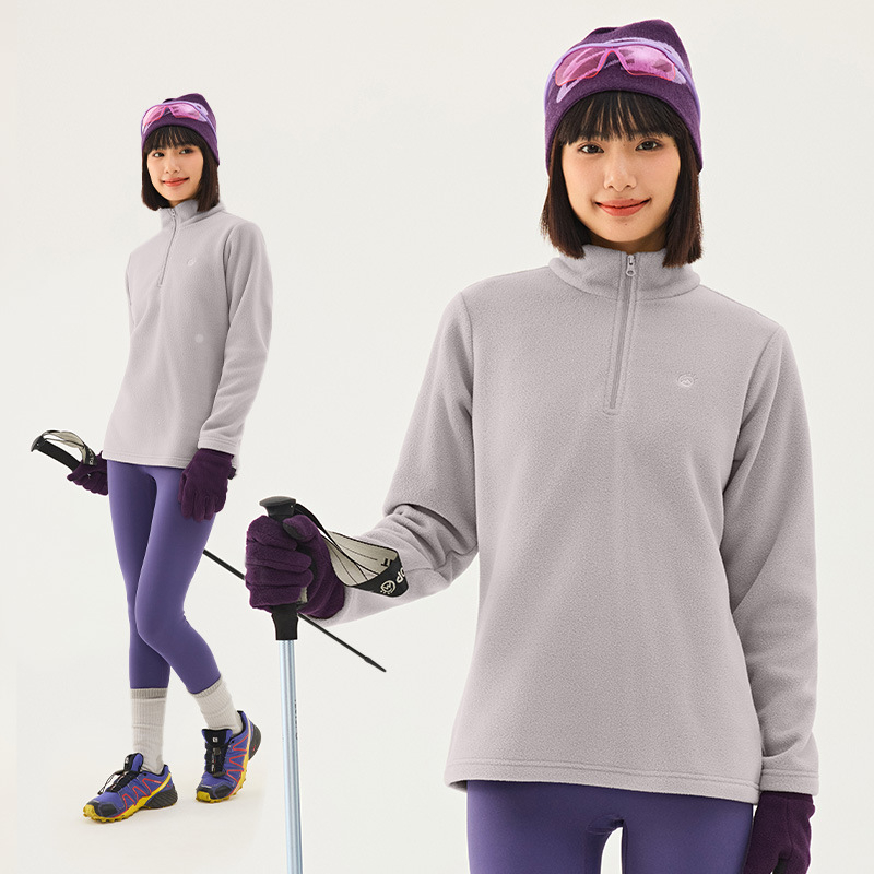 Флийс жакет за унисекс — без качулка, тъкан от смесени химически влакна, подплата полиестер