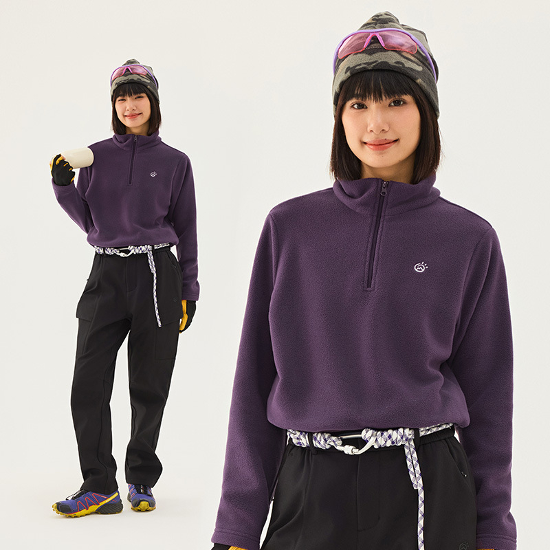 Флийс жакет за унисекс — без качулка, тъкан от смесени химически влакна, подплата полиестер