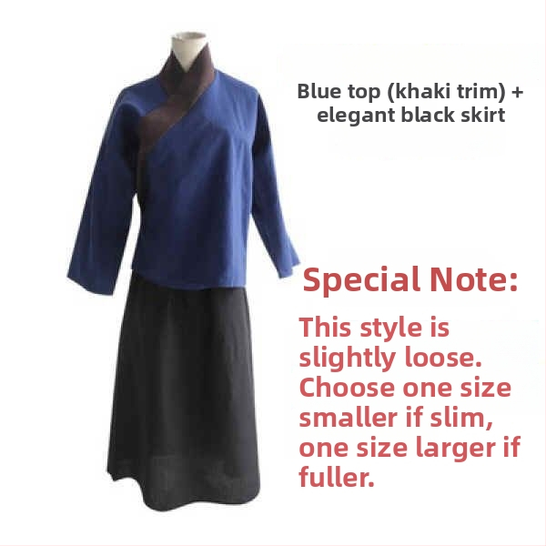 Unisex kostým z dynastie Han: top a dlhá sukňa na divadelné predstavenia, polyester 95%+