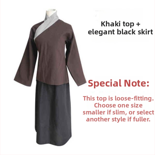 Unisex kostým z dynastie Han: top a dlhá sukňa na divadelné predstavenia, polyester 95%+