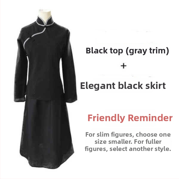 Unisex kostým z dynastie Han: top a dlhá sukňa na divadelné predstavenia, polyester 95%+