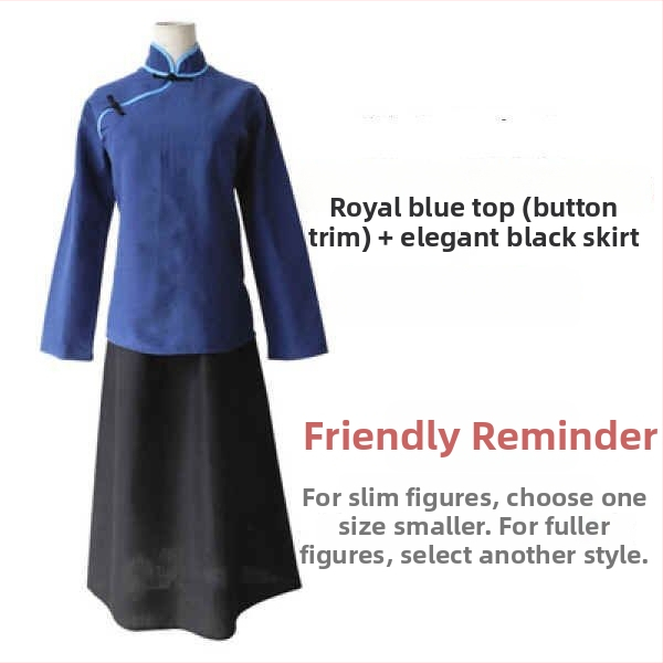 Unisex kostým z dynastie Han: top a dlhá sukňa na divadelné predstavenia, polyester 95%+