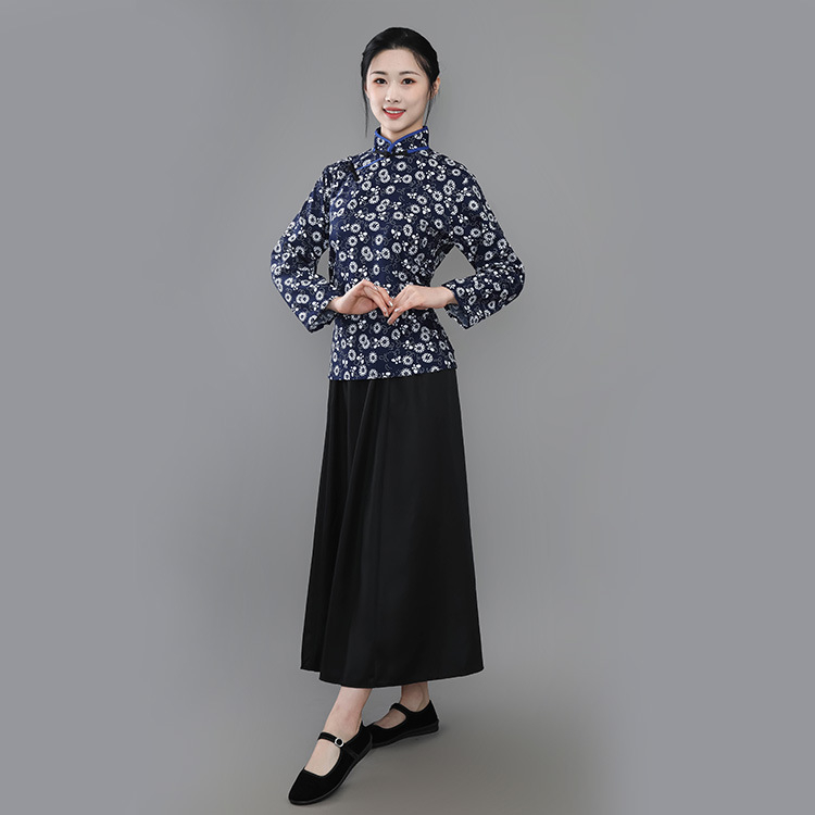 Unisex kostým z dynastie Han: top a dlhá sukňa na divadelné predstavenia, polyester 95%+