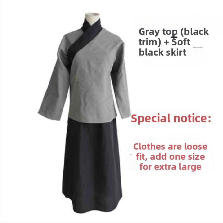 Unisex kostým z dynastie Han: top a dlhá sukňa na divadelné predstavenia, polyester 95%+