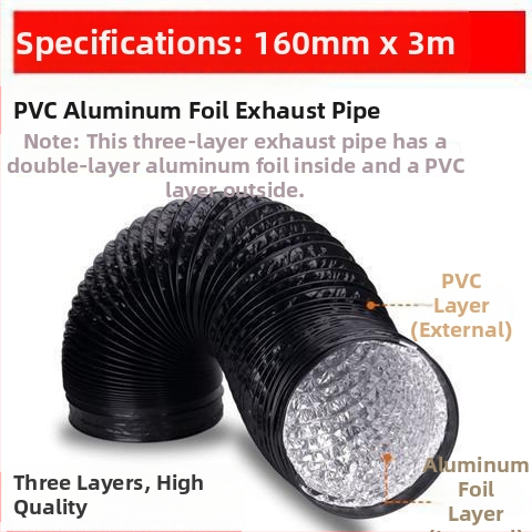 Кухненска изпускателна тръба, удебелена тройслойна тръба, телескопична, свързваща