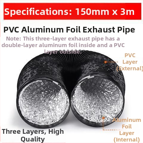 Кухненска изпускателна тръба, удебелена тройслойна тръба, телескопична, свързваща