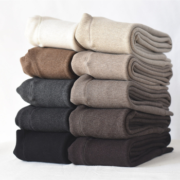 Női fleece-beleölt melegítő leggings pamut anyagból, magas rugalmasság, karcsúsító hatás